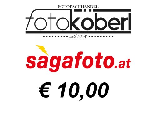 Gutschein Euro 10,00 Gutschein    (sagafoto Foto Studiotechnik und Studioausstattung)